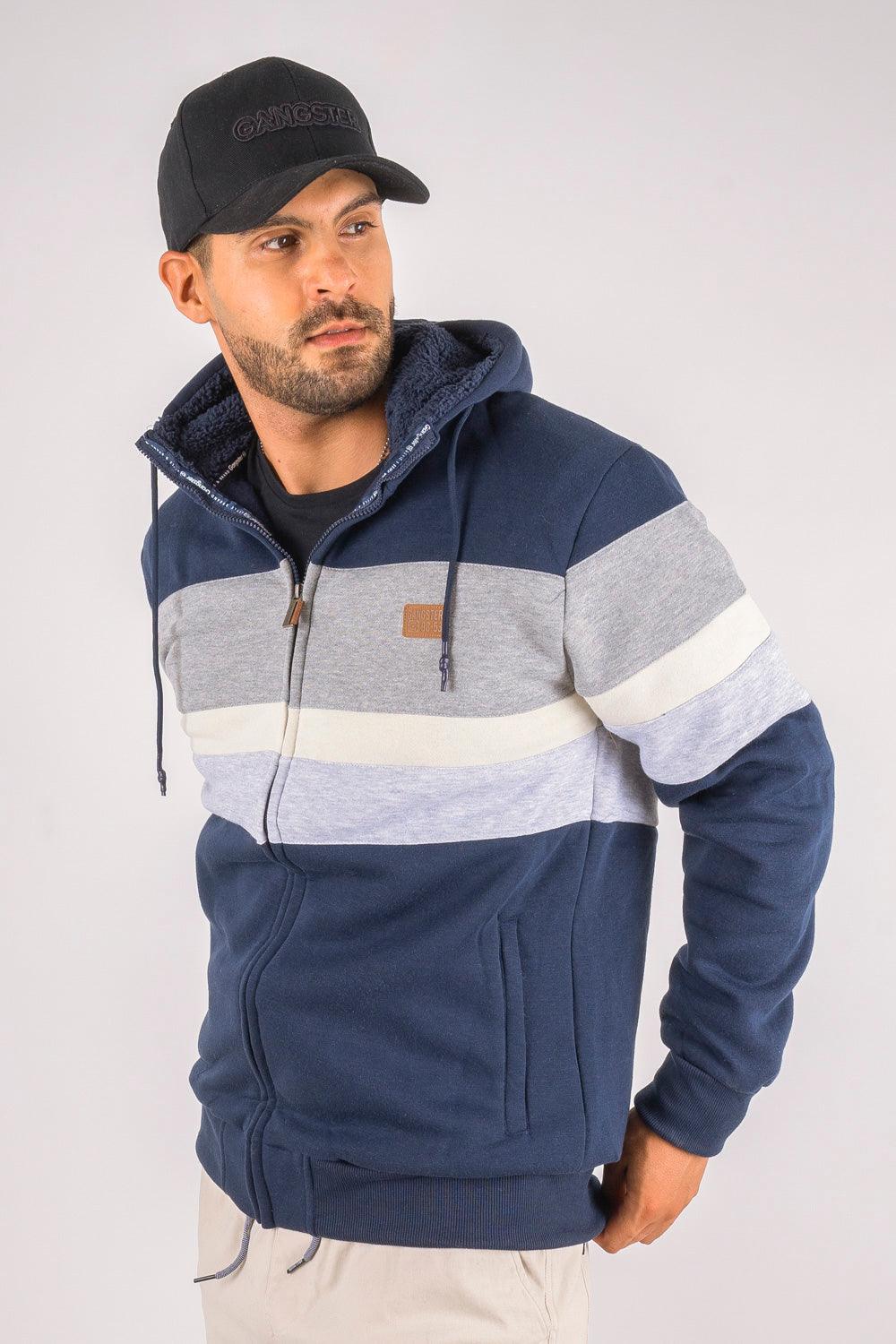 Polerón Full Zipper Fleece Community Azul Gangster - Gangster
