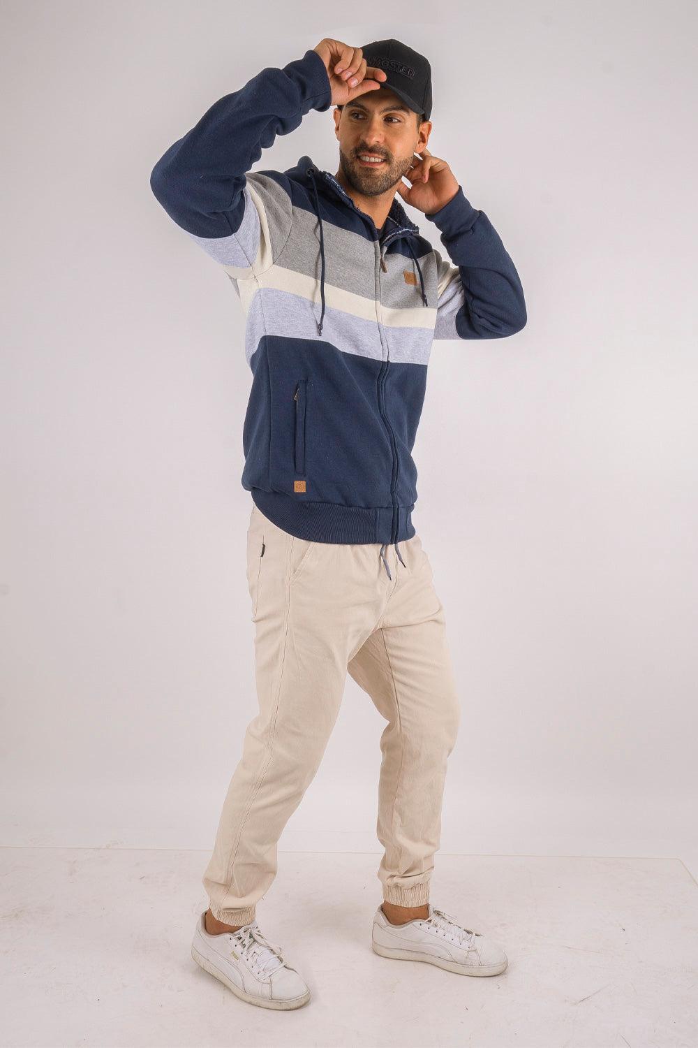 Polerón Full Zipper Fleece Community Azul Gangster - Gangster