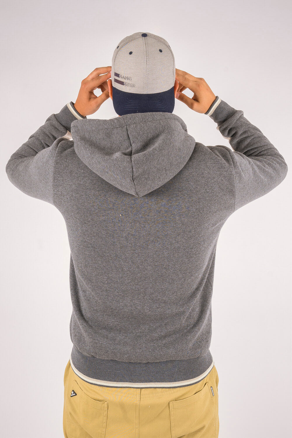 Polerón Full Zipper Fleece Cord Gris Gangster
