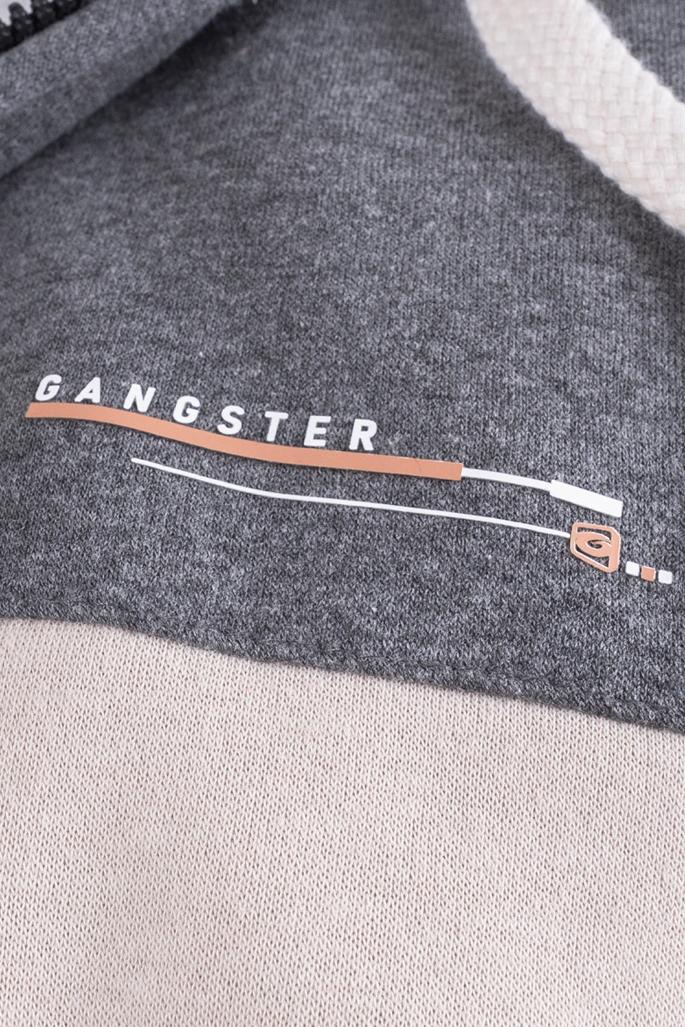 Polerón Full Zipper Fleece Cord Gris Gangster