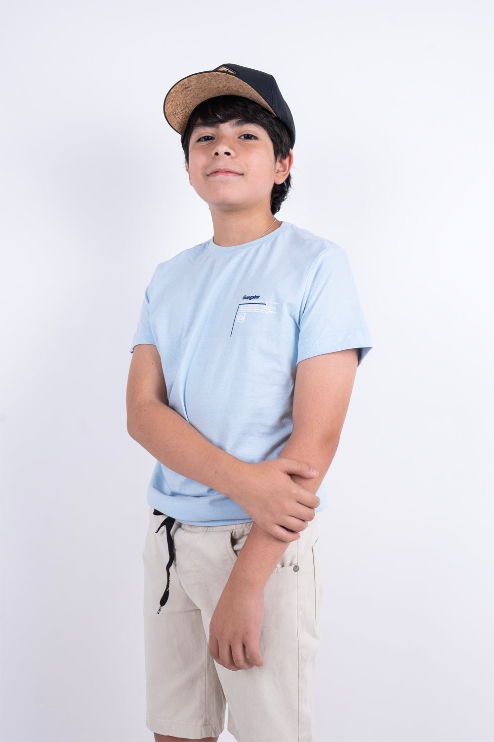 Teen Polera Mc Básica Tab Celeste Gangster