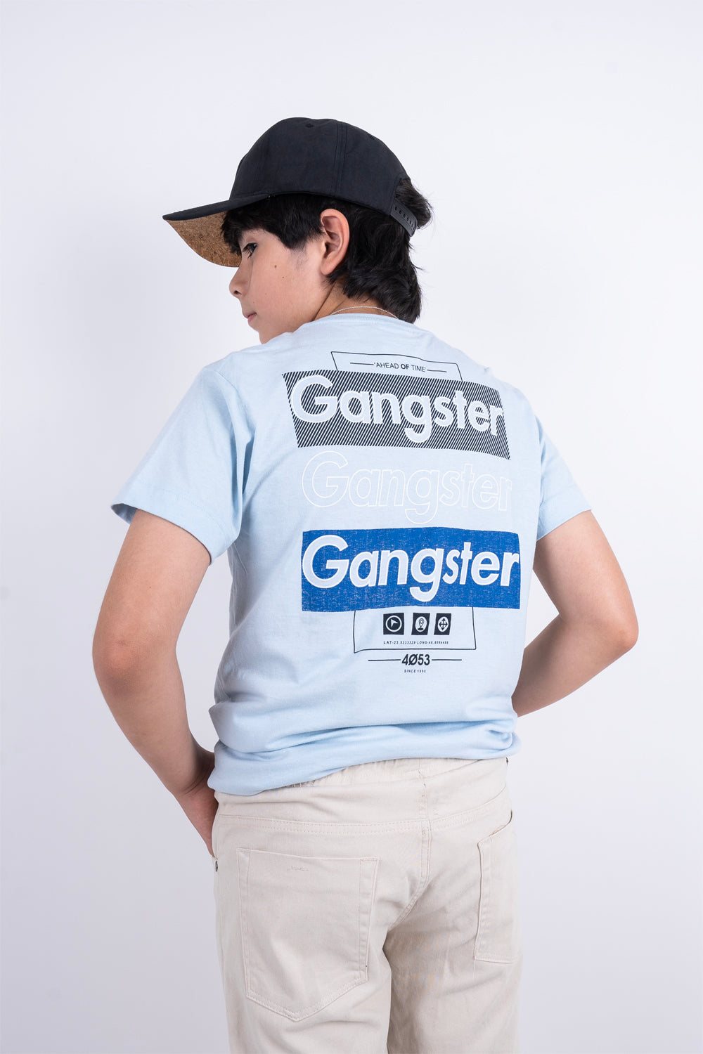 Teen Polera Mc Básica Tab Celeste Gangster