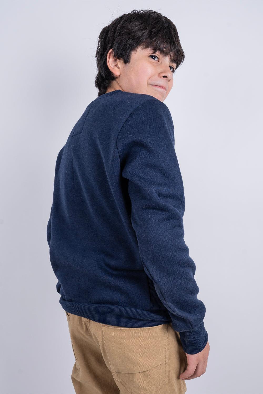 Teen Polerón Crew Fleece Crucial Azul Gangster - Gangster