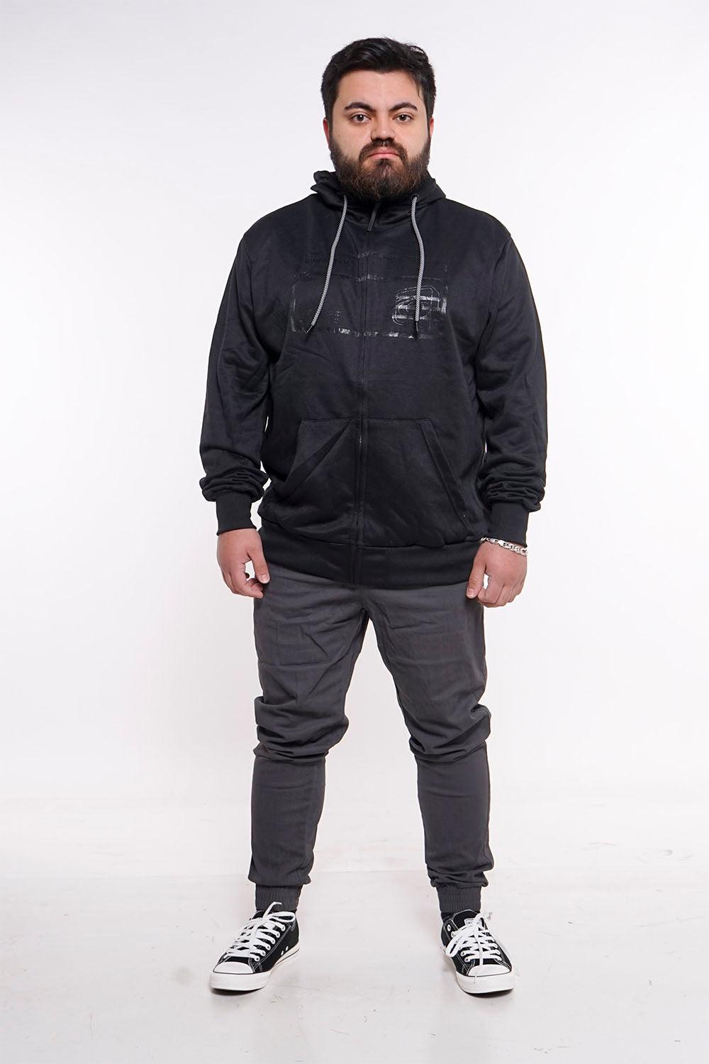 Plus Poleron Full Zipper Sili Negro Gangster - Gangster