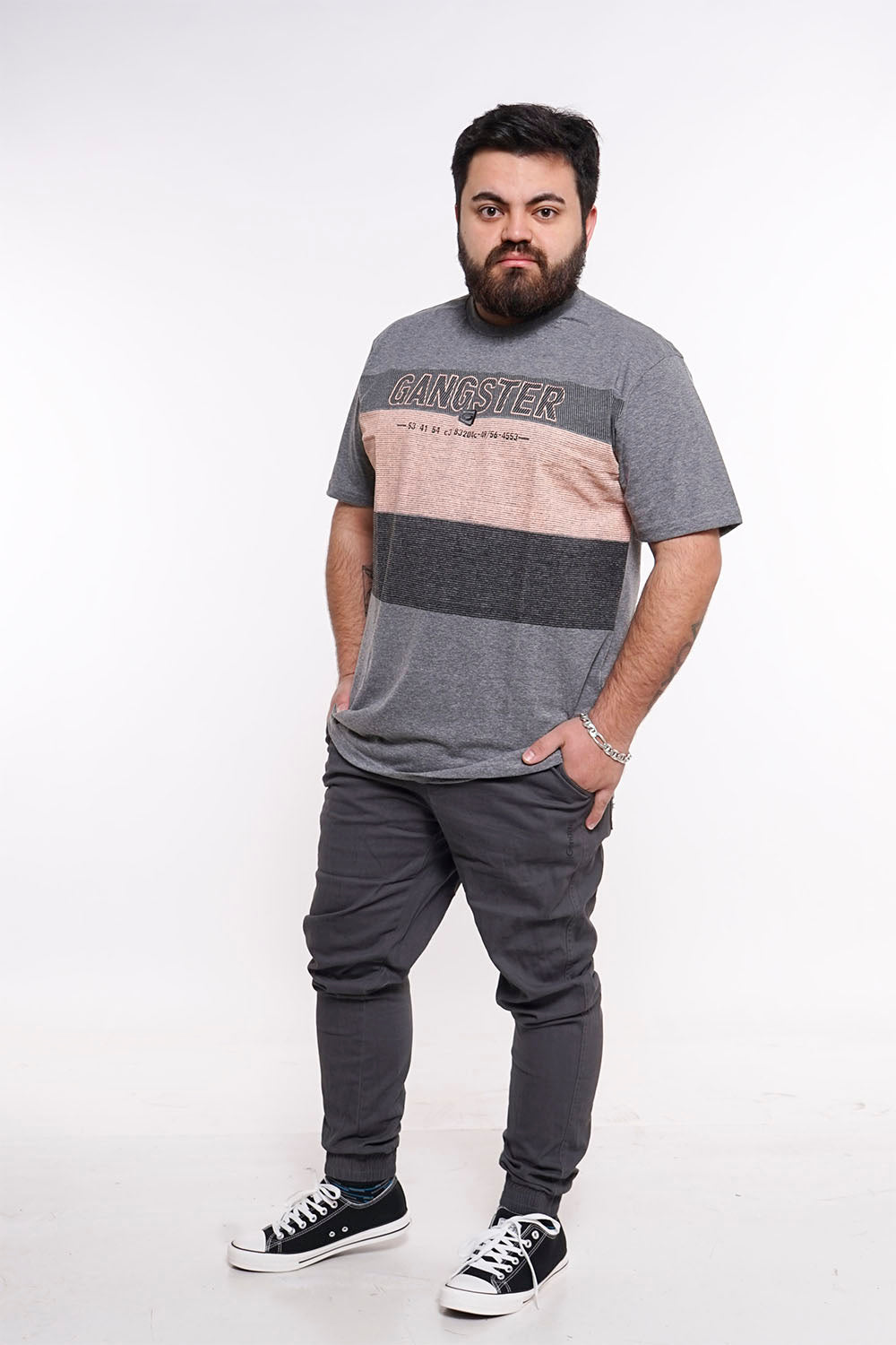 Plus Polera Mc Básica Intrigue Gris Gangster