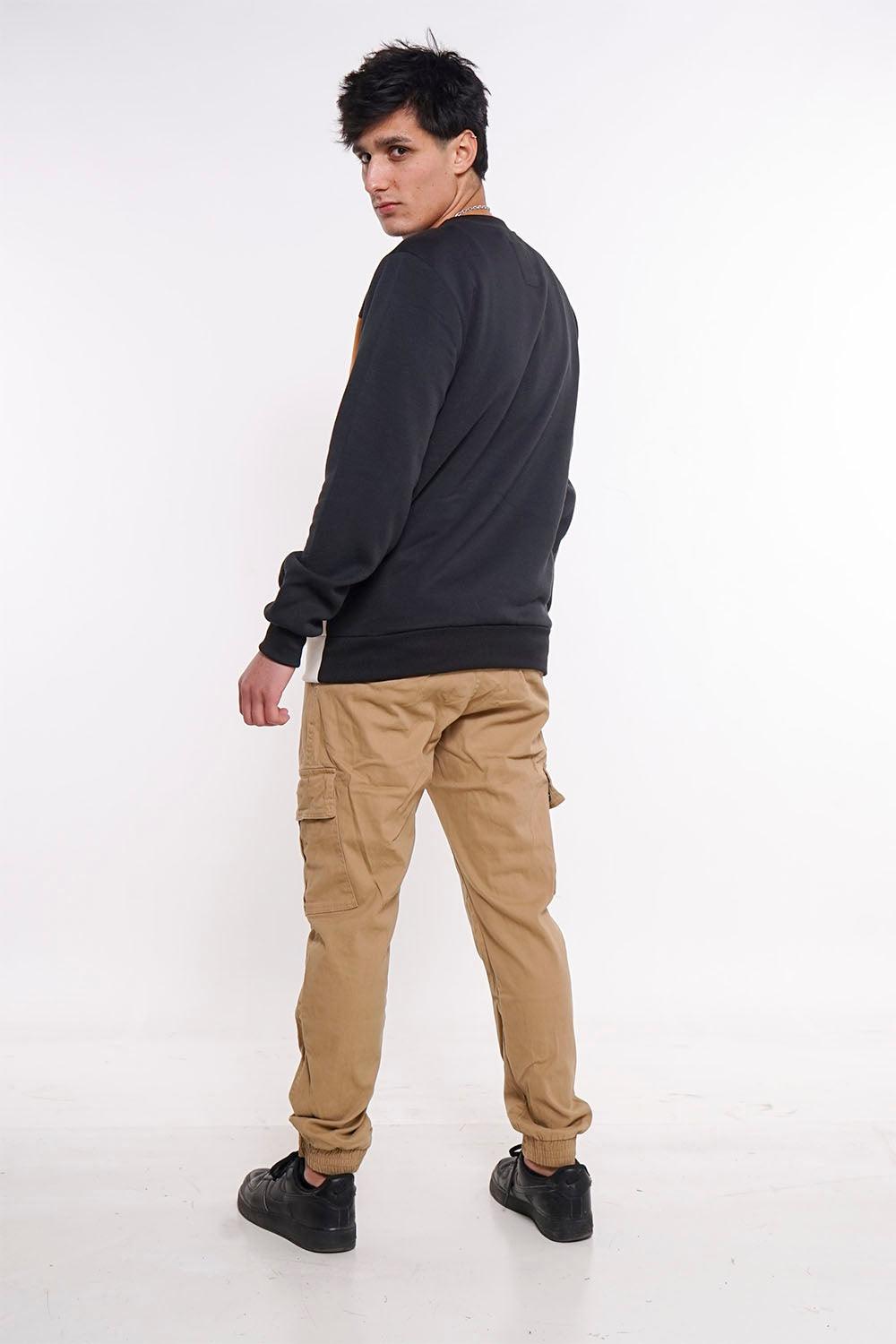 Polerón Crew Fleece Fundamental Negro Gangster - Gangster