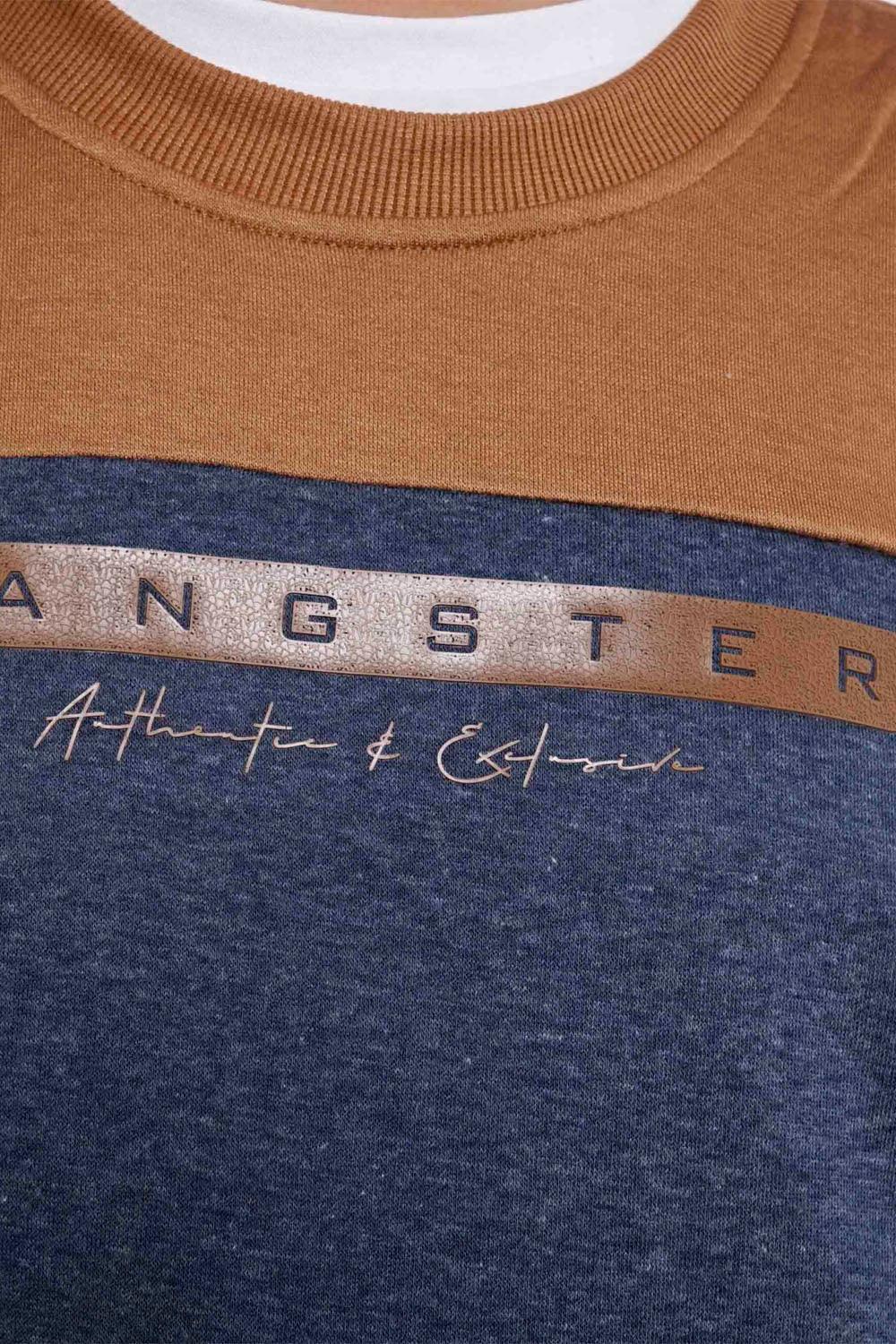 Poleron Crew Front Logo Mostaza Gangster - Gangster
