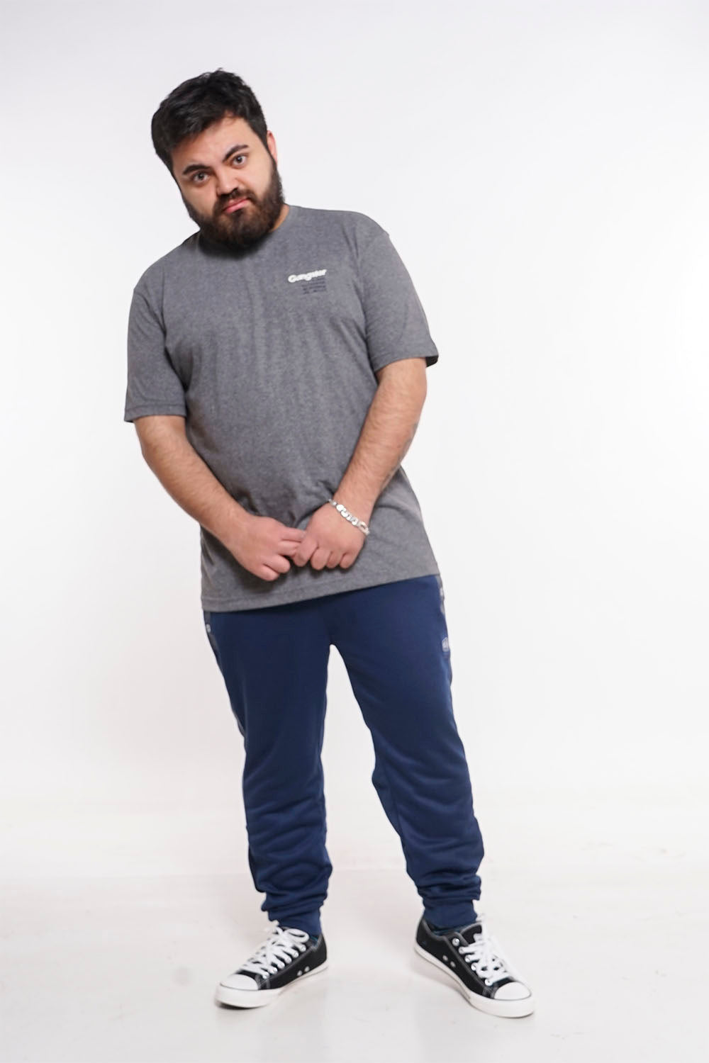 Plus Polera Mc Básica Pulse Gris Gangster