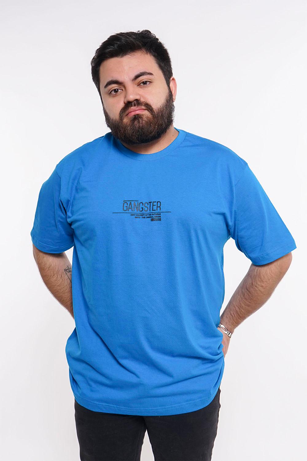 Plus Polera Mc Básica Concept Azul Gangster - Gangster