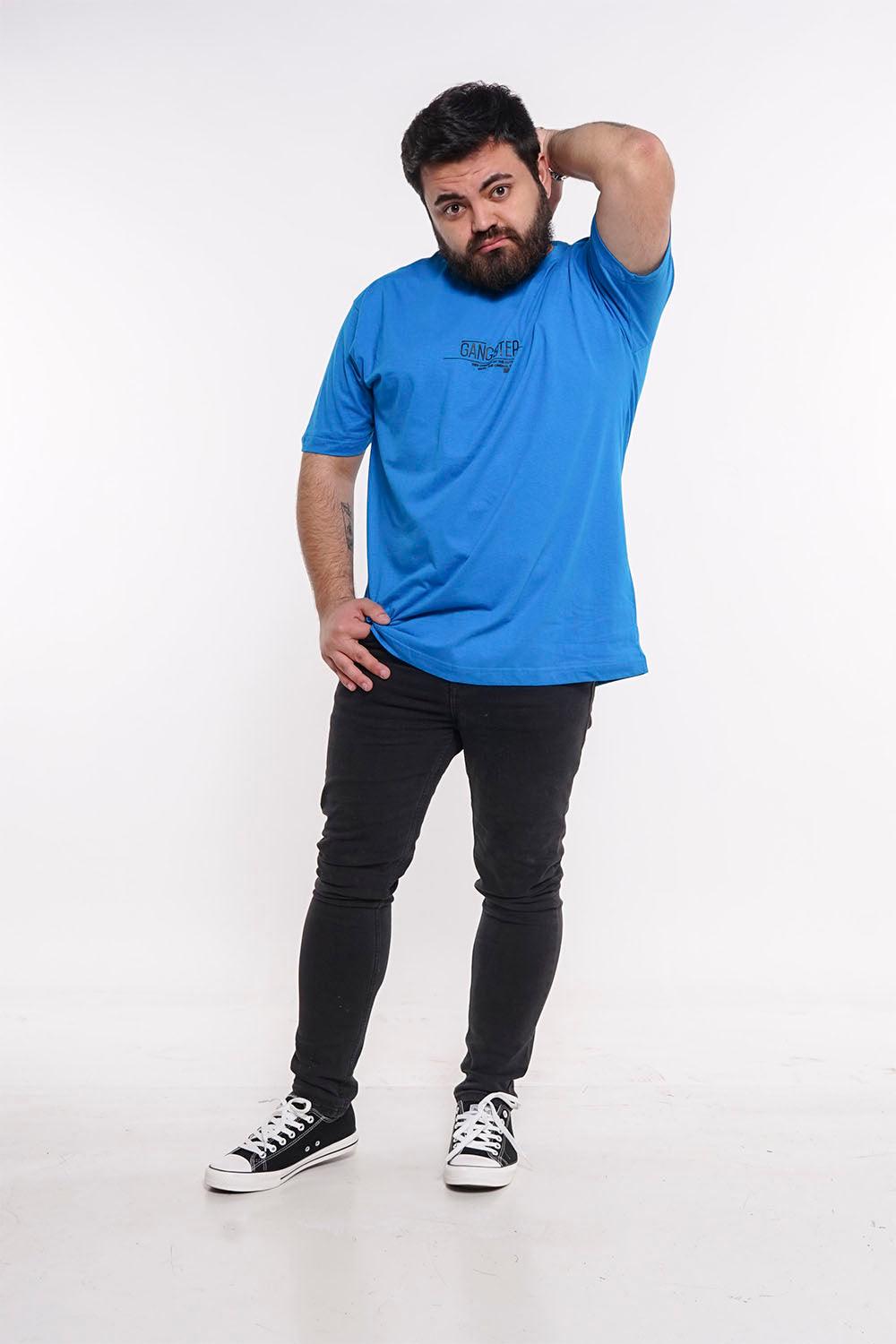Plus Polera Mc Básica Concept Azul Gangster - Gangster
