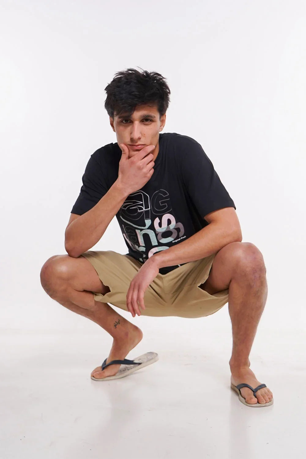 Short Canvas Bermudas Knee Beige Gangster