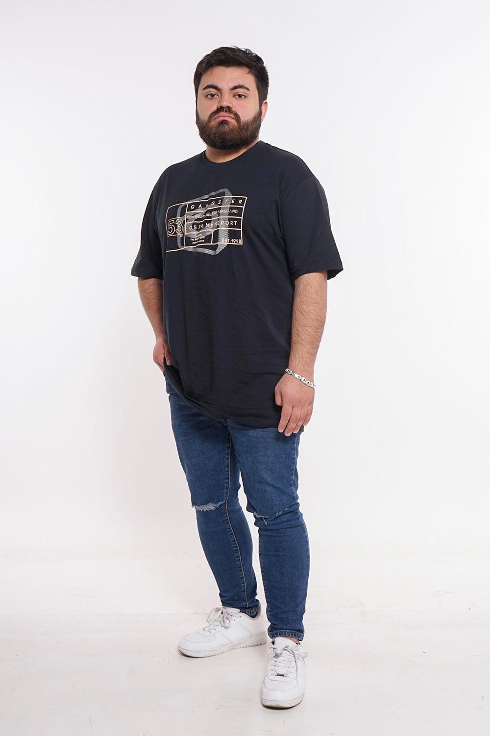 Plus Polera Mc Básica Caut Negro Gangster - Gangster