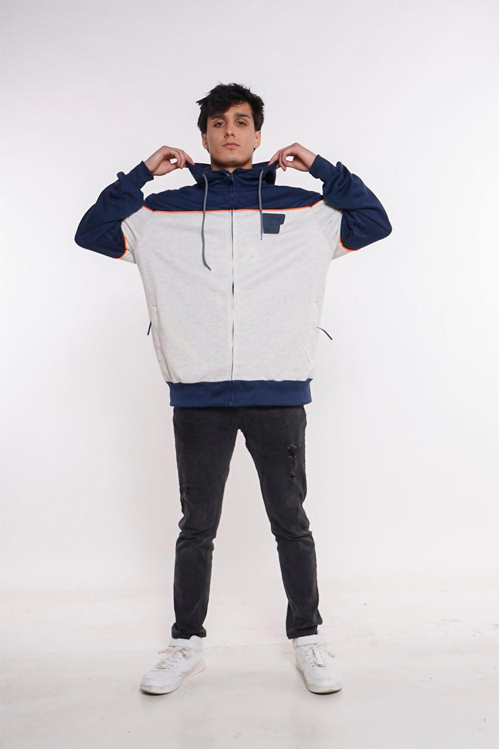 Poleron Full Zipper Evolution Azul Gangster - Gangster