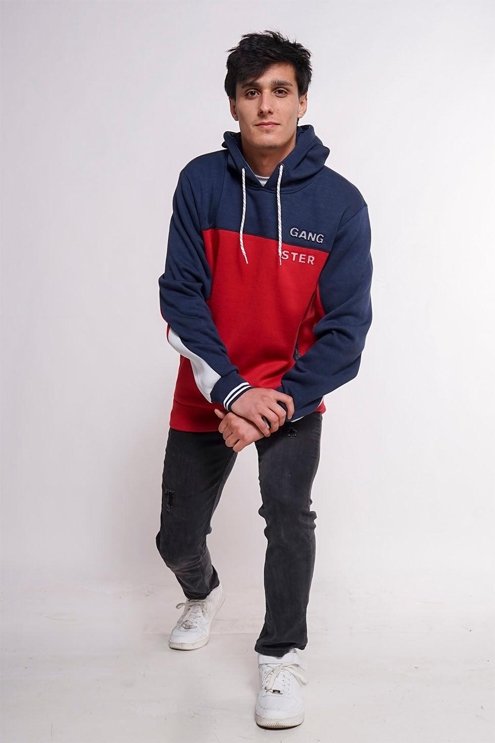 Polerón Hoodie Fleece Locked Azul Gangster - Gangster