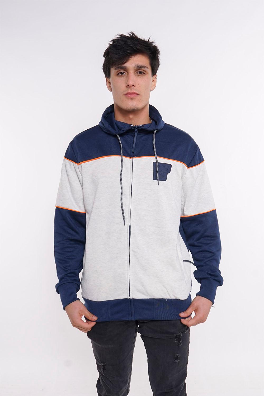 Poleron Full Zipper Evolution Azul Gangster - Gangster