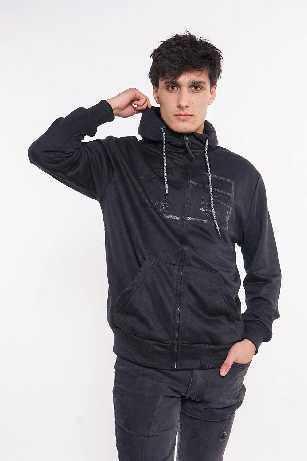 Poleron Full Zipper Sili Negro Gangster - Gangster