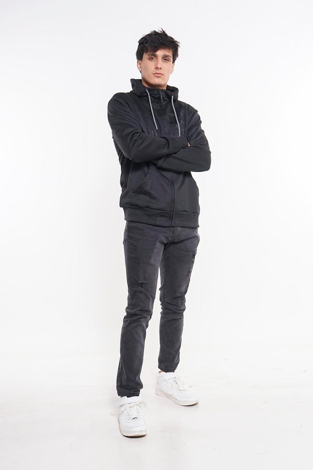 Poleron Full Zipper Sili Negro Gangster - Gangster