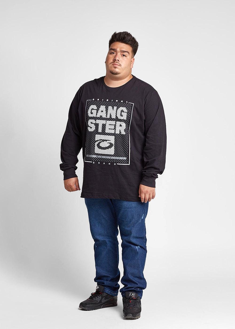 Plus Polera Manga Larga Hexa Negro Gangster - Gangster