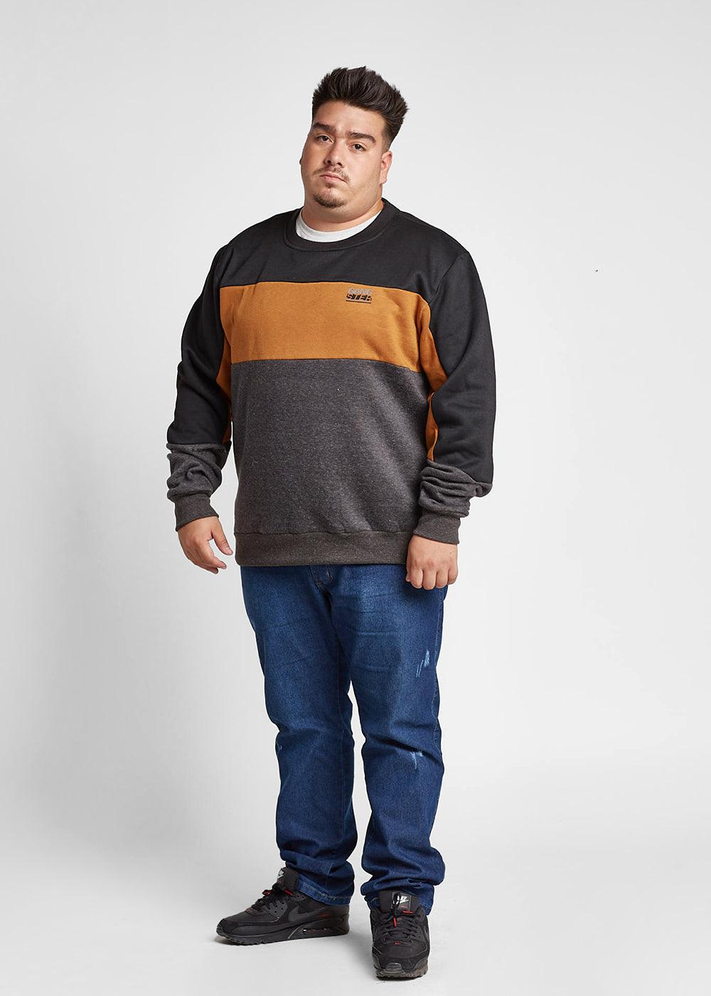Plus Poleron Crew Chest Negro Gangster - Gangster