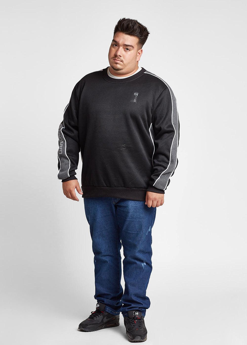 Plus Poleron Crew Side Negro Gangster - Gangster