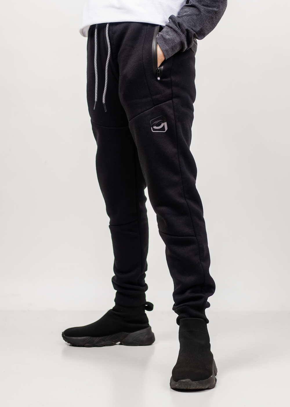 Teen Buzo Jogger Hip Band Negro Gangster