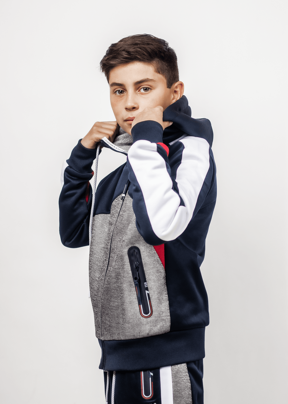 Teen Poleron Active Hoodie Ring Azul Gangster - Gangster