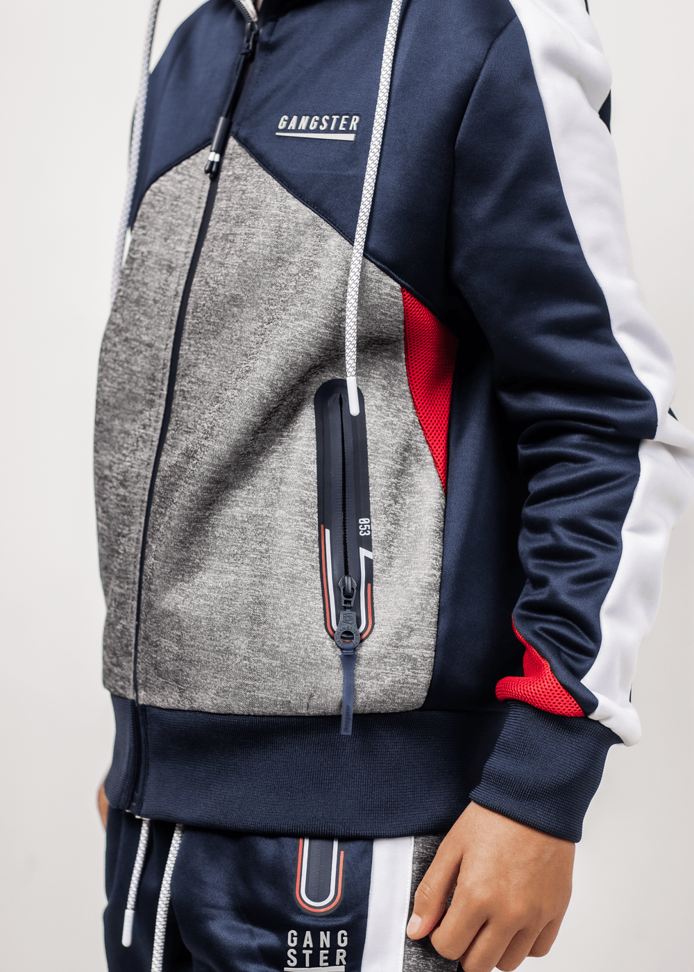Teen Poleron Active Hoodie Ring Azul Gangster - Gangster