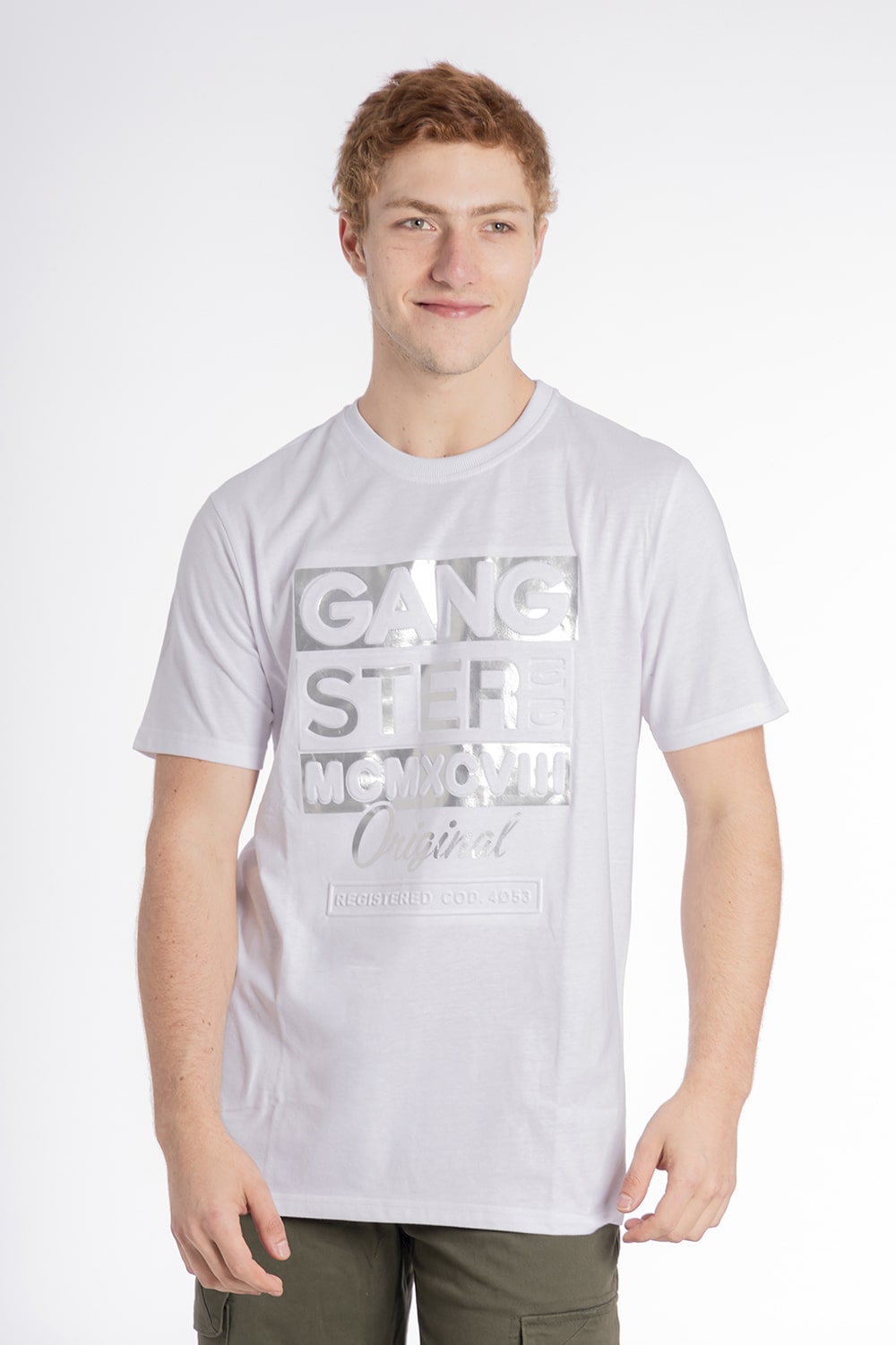 Polera Mc Especial Core Emboss Blanco Gangster