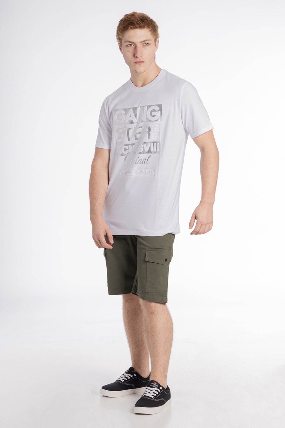 Polera Mc Especial Core Emboss Blanco Gangster