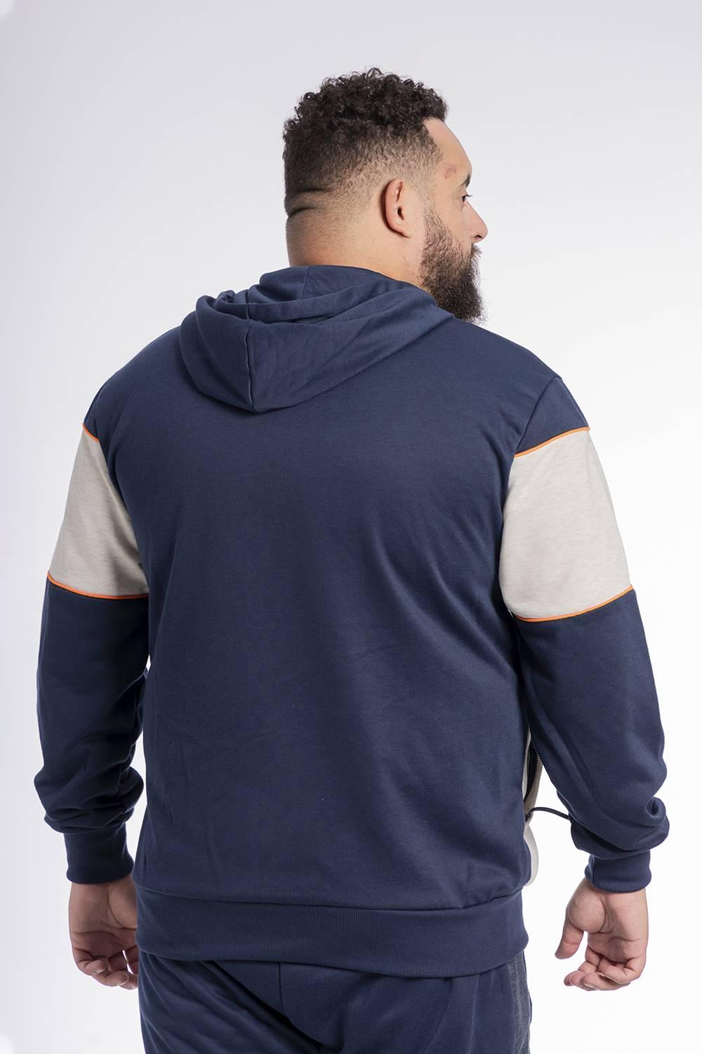 Plus Poleron Full Zipper Evolution Azul - Gangster