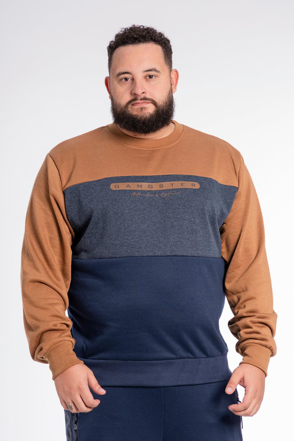 Plus Poleron Crew Front Logo Mostaza Gangster - Gangster