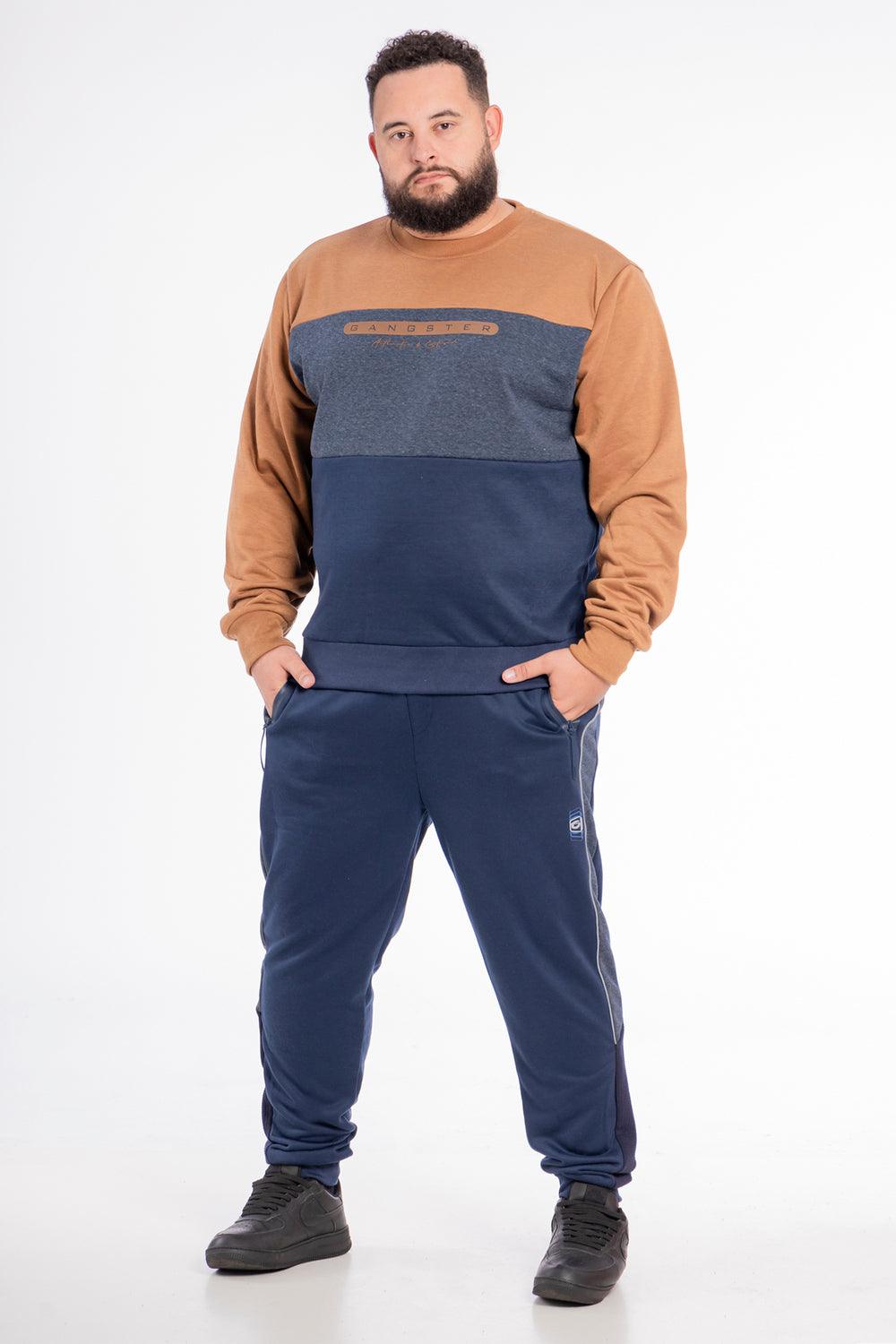 Plus Poleron Crew Front Logo Mostaza Gangster - Gangster