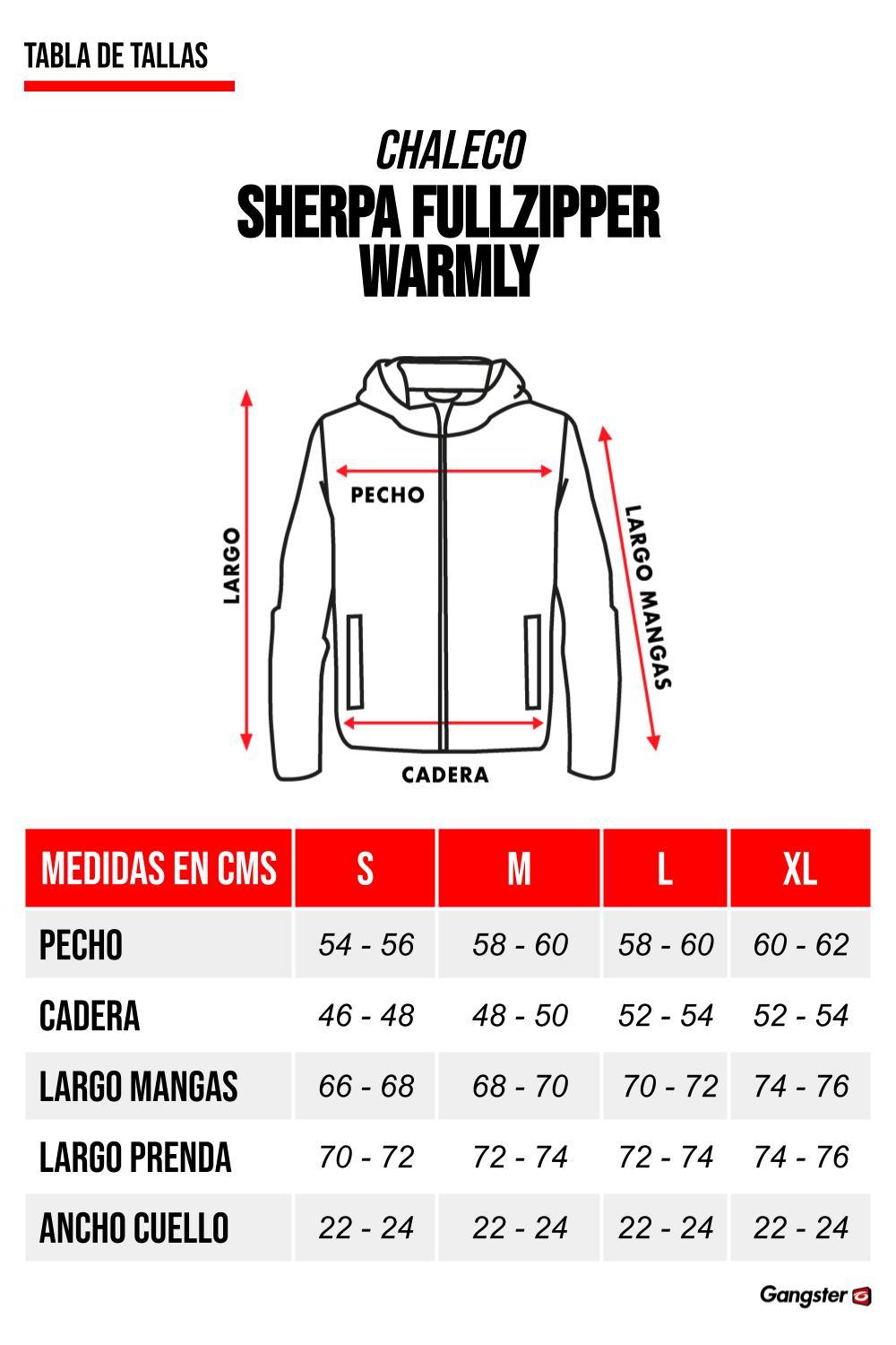 Chaleco Sherpa Full Zipper Warmly Azul Gangster - Gangster