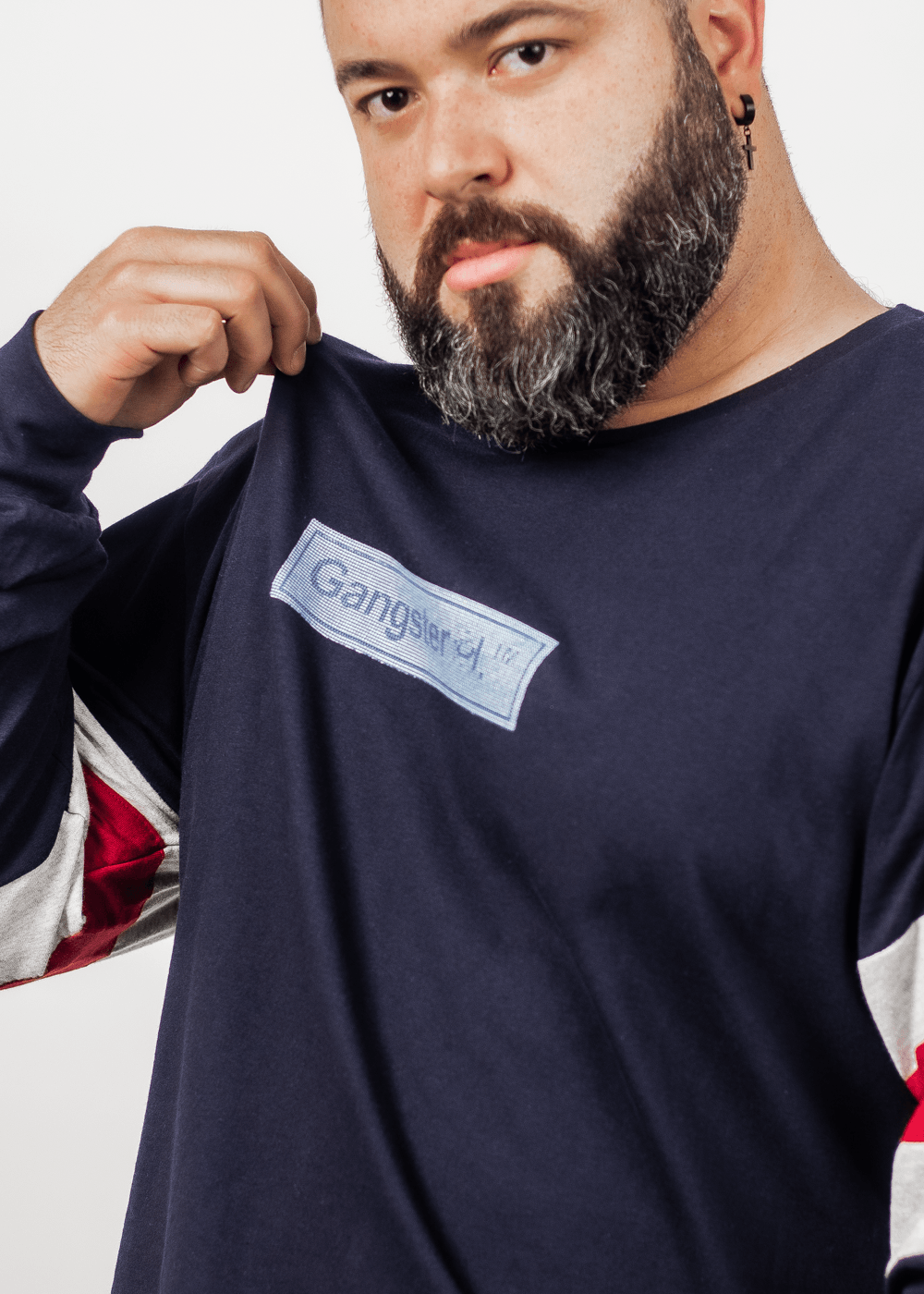 Plus Polera Manga Larga Cap Azul Marino Gangster - Gangster