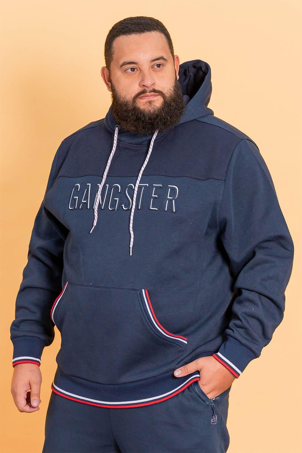 Polerón Hoddie Fleece Elaborate Azul Gangster - Gangster