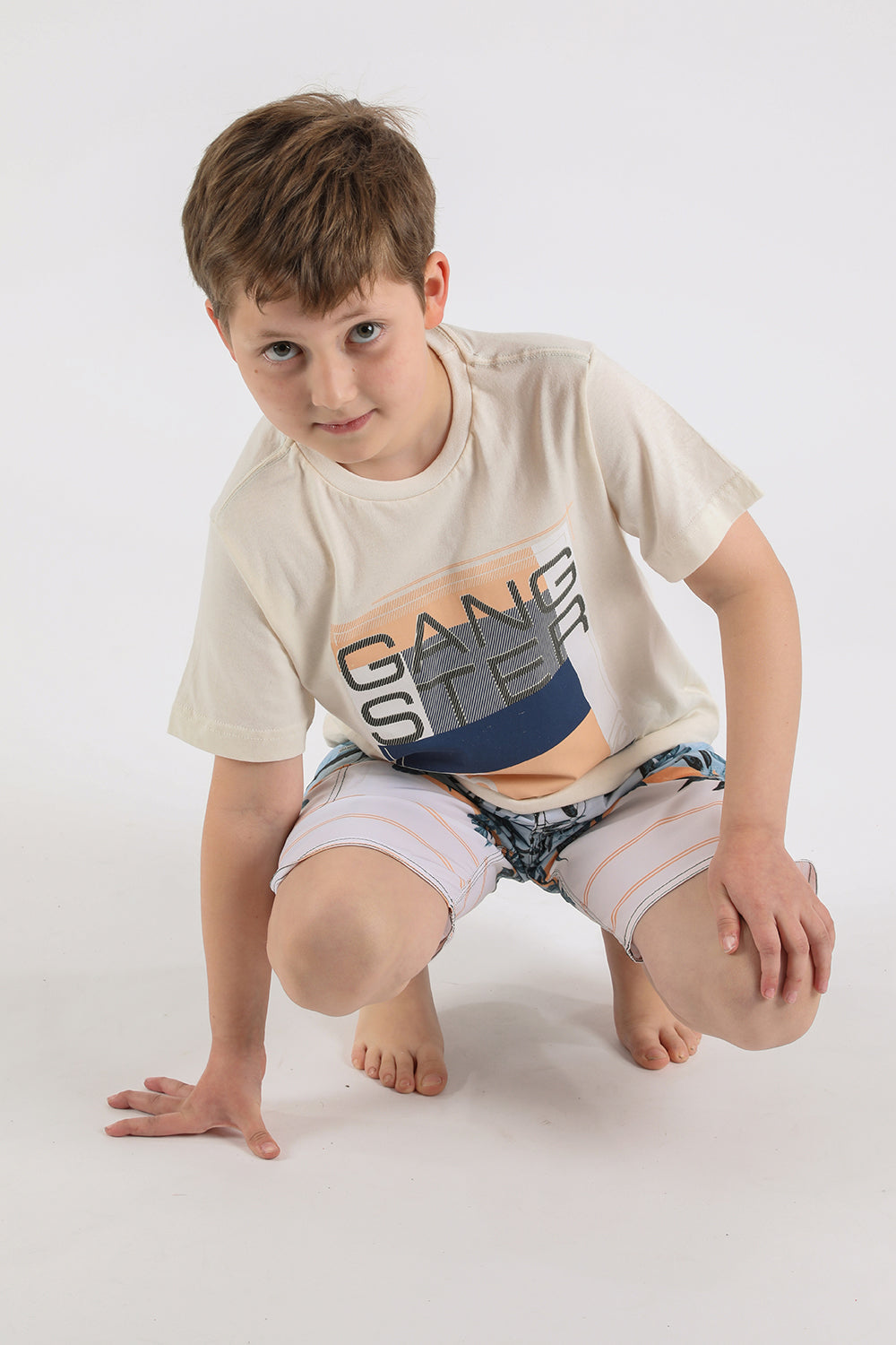 Teen Polera Mc Básica Geom Blanco Gangster