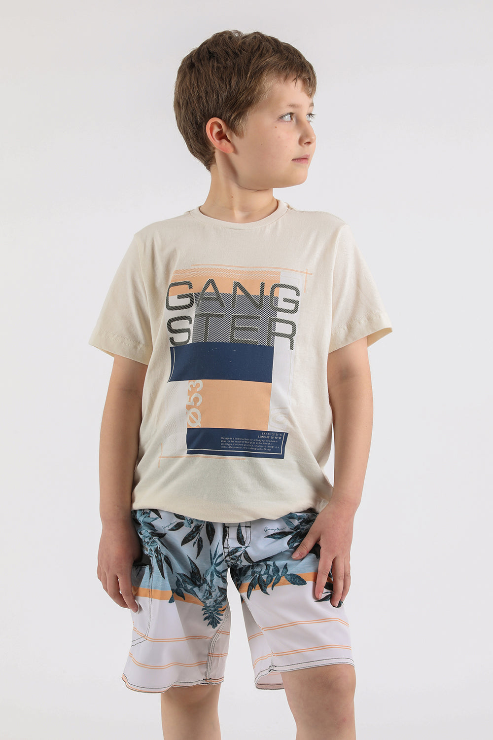 Teen Polera Mc Básica Geom Blanco Gangster