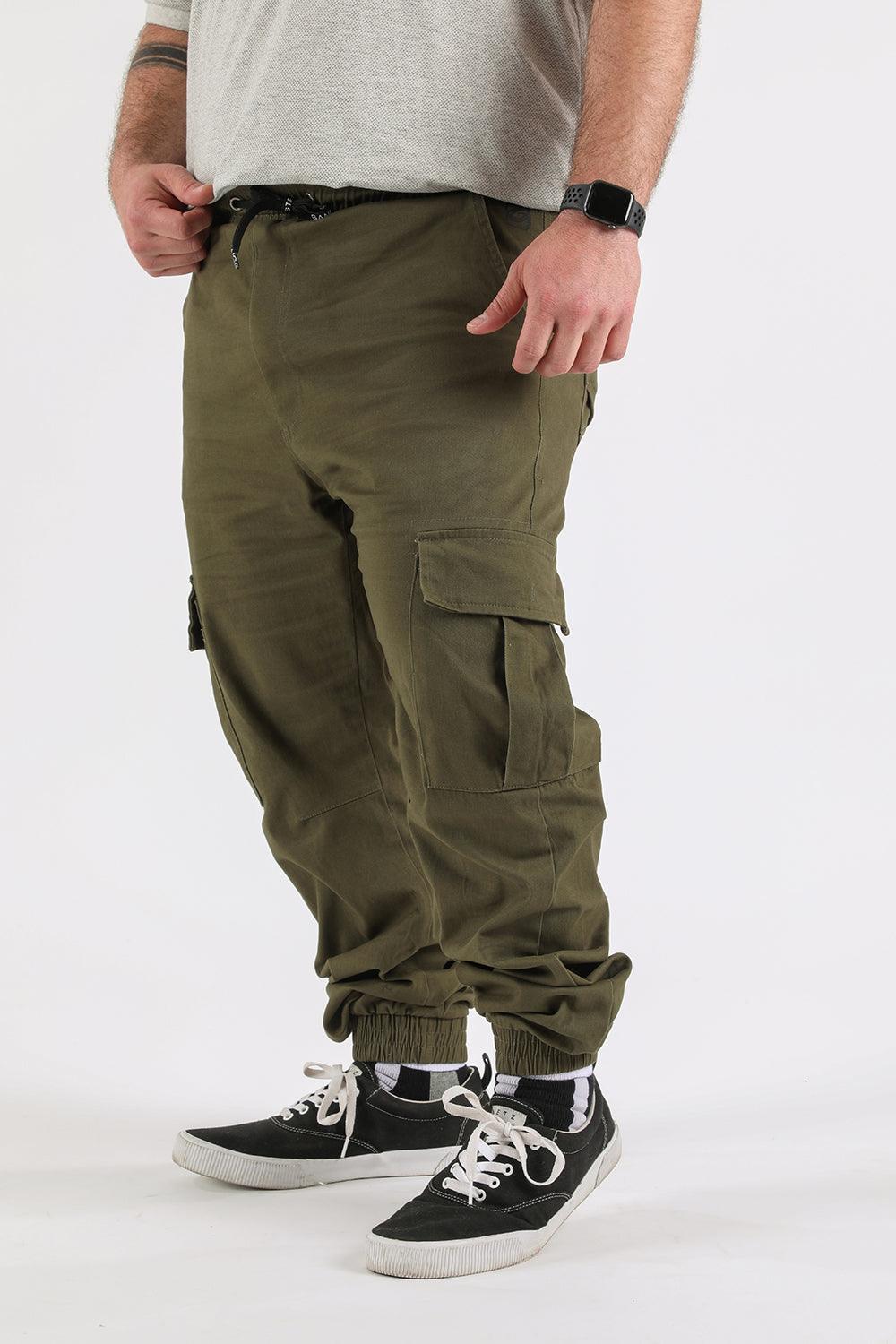 Plus Pantalon Jogger Canvas Parachute Verde Gangster - Gangster