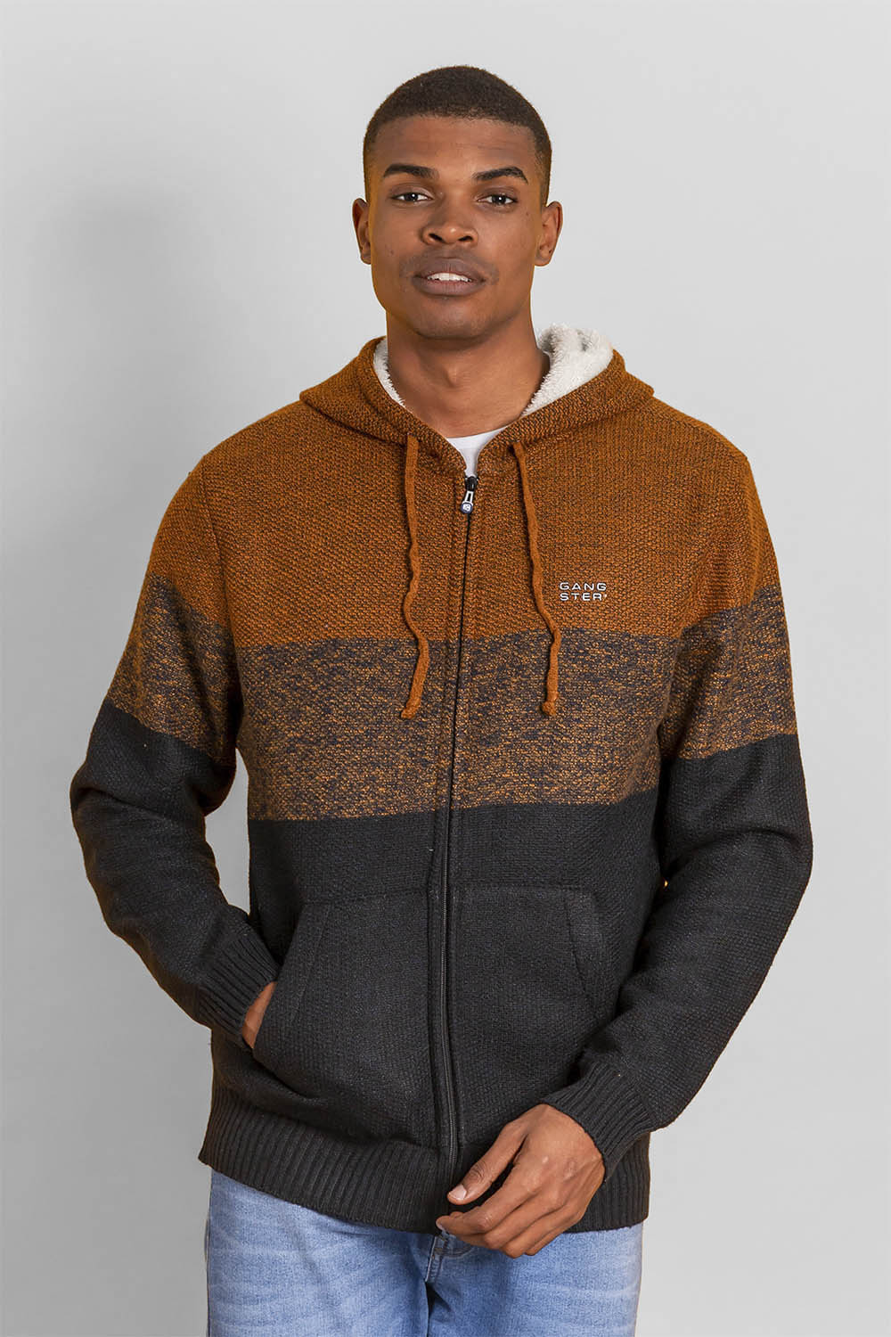 Chaleco Sherpa Full Zipper Cozy Naranjo Gangster