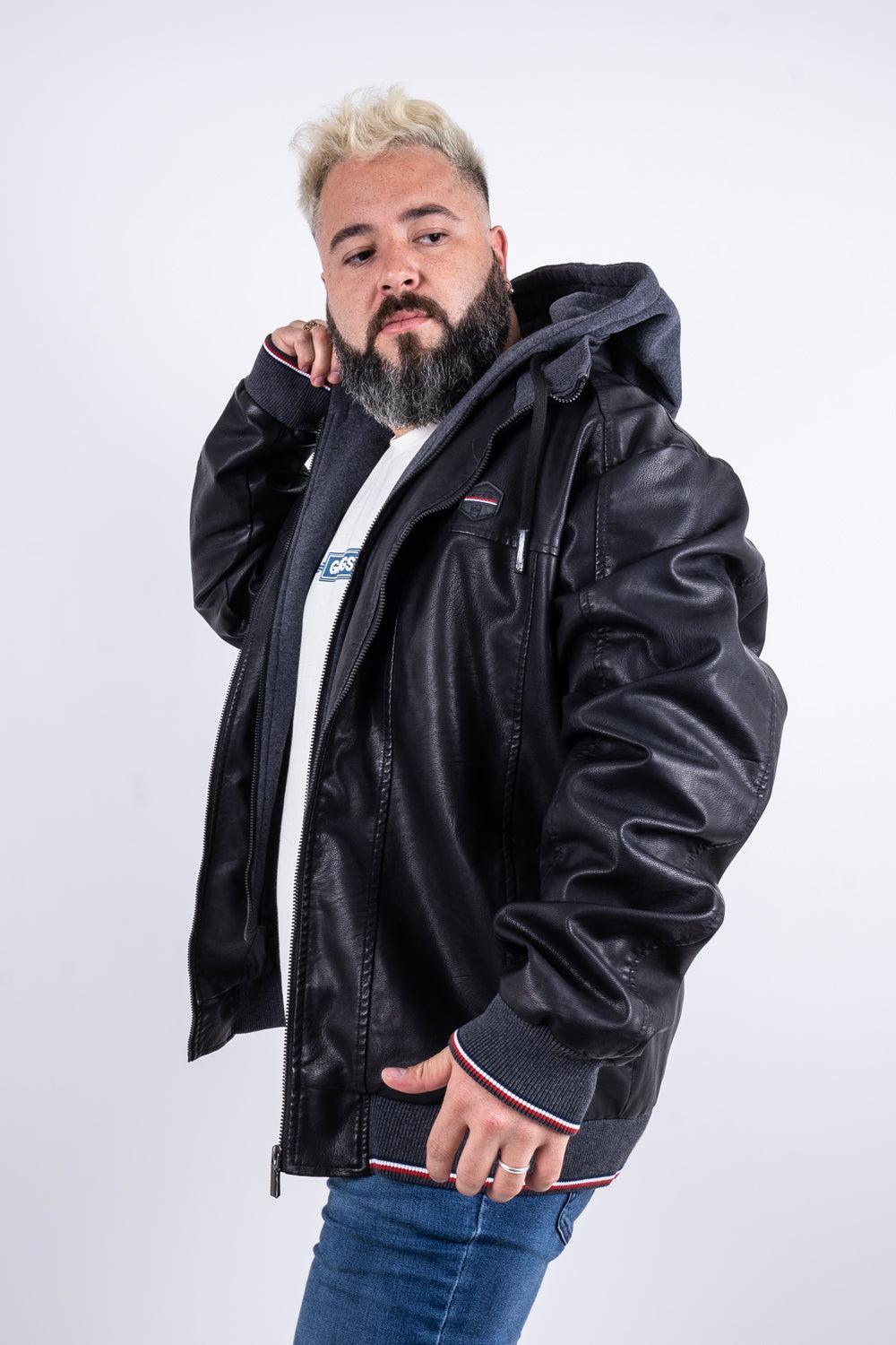 Chaqueta PU Leather Negro Gangster - Gangster