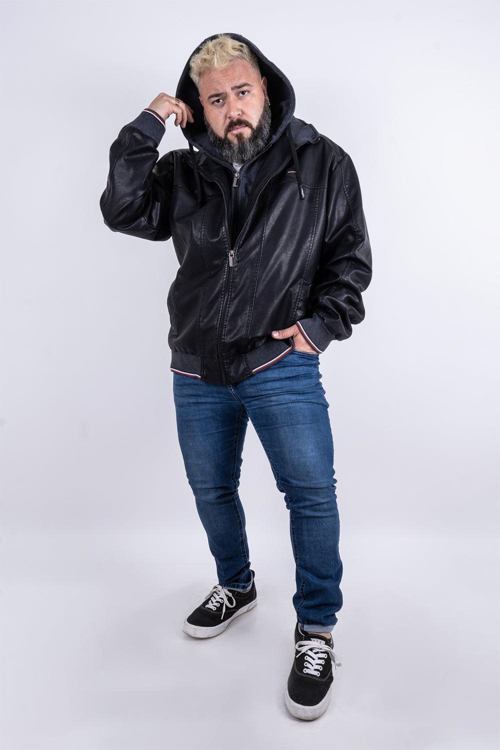 Chaqueta PU Leather Negro Gangster - Gangster