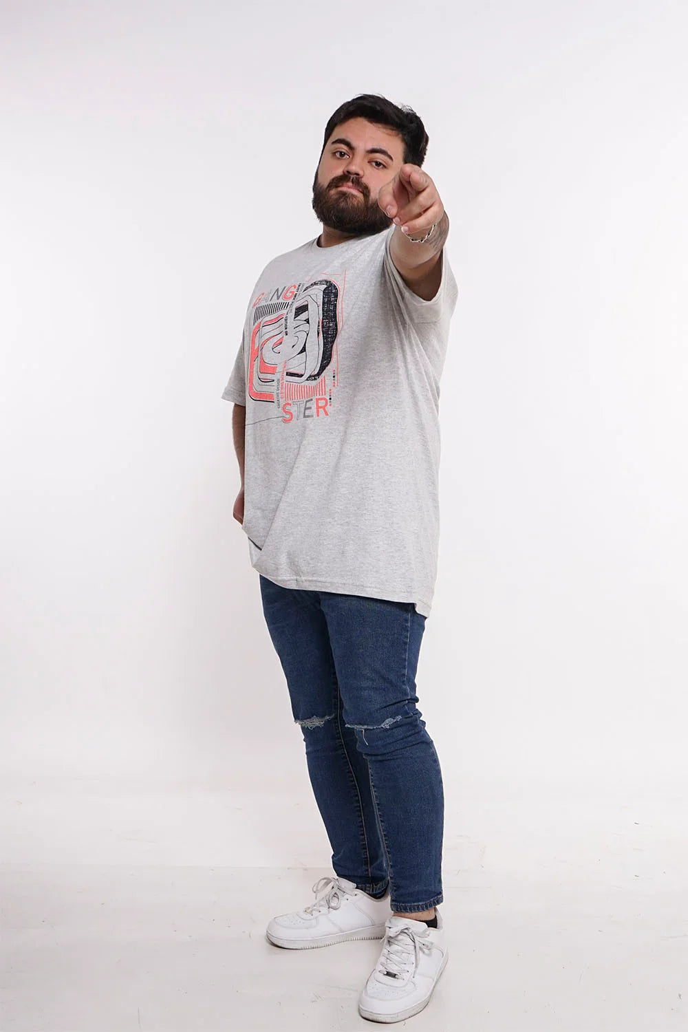 Plus Polera Mc Básica Stride Gris Gangster - Gangster