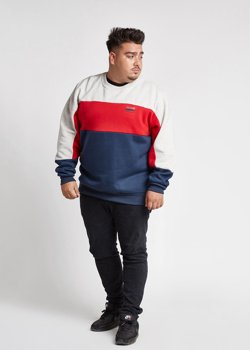 Plus Poleron Sweatshirt Chest Azul Gangster
