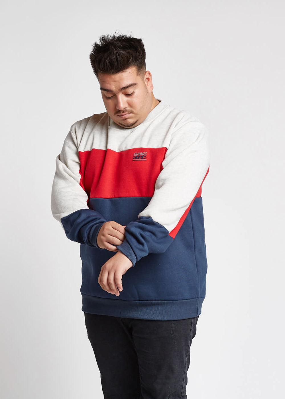 Plus Poleron Sweatshirt Chest Azul Gangster