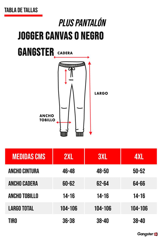 Plus Pantalon Jogger Canvas 0 Negro Gangster