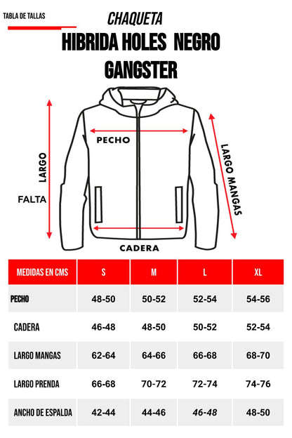 Chaqueta Híbrida Sintesis Negro Gangster