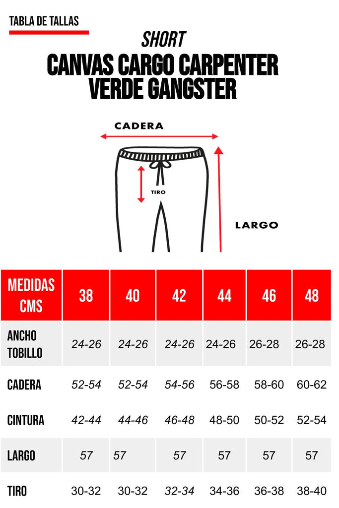 Short Canvas Cargo Carpenter Verde Gangster