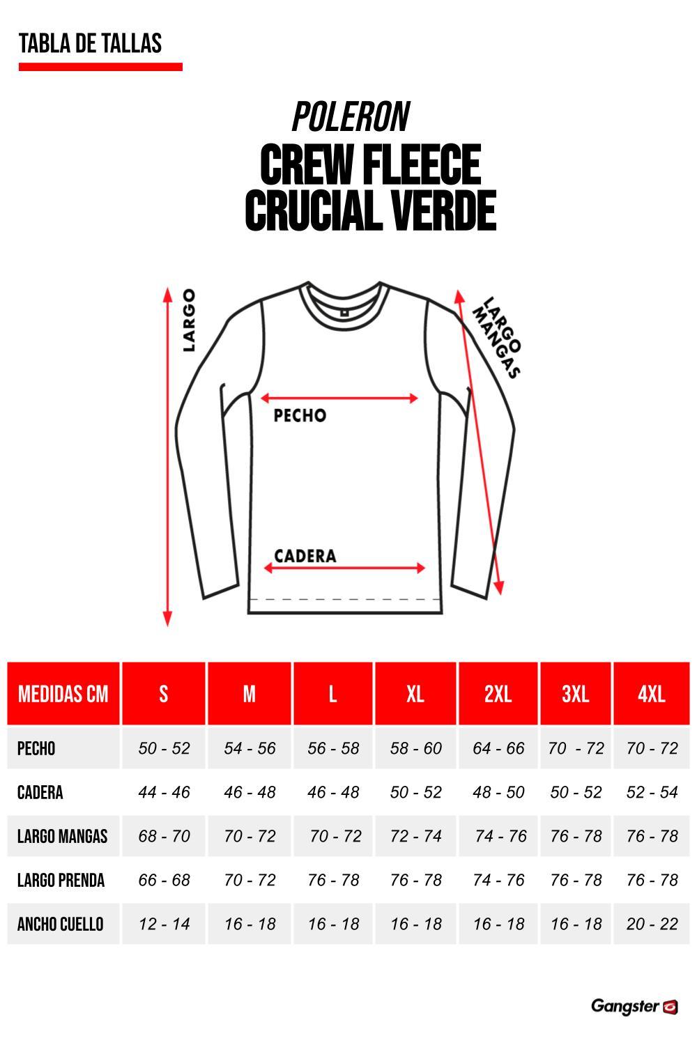 Polerón Crew Fleece Crucial Verde Gangster - Gangster