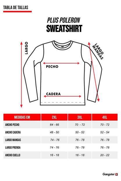 Plus Poleron Crew Chest Negro Gangster - Gangster