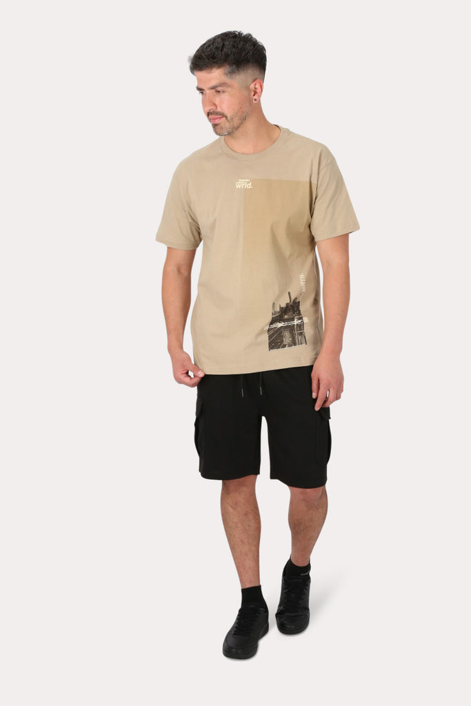 Polera Mc Básica Camel  Beige Overcore